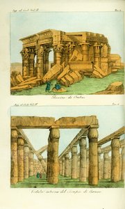 Ruins of the Temple of Kom Ombo, Nubia, and view of Karnak Temple, Luxor, Egypt by Unbekannt