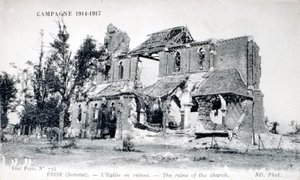 Ruins of the Church in the Village of Frise, Somme, France 1914-1918 by Unbekannter Künstler