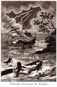 Ship broken by lightning