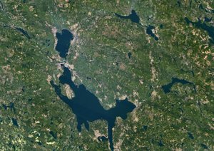 Siljan Meteor Impact Crater, Sweden, True Colour Satellite Image by Unbekannter Künstler