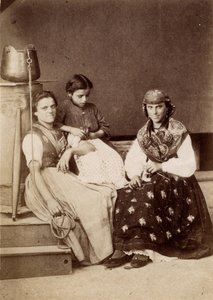 Small Trades: Portrait of Water Carriers, Seated Near a Well, 19th Century