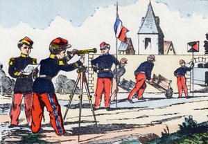 Stalkers. Engraving in "Alphabet militaire enfantin". Imagery of Pont-a-Mousson, circa 1890. by Unbekannt