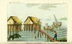 Stilt Houses in the Ocean on Rawak Island, Papua New Guinea