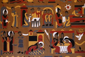 Tapestry in Saint-Pierre de Solesmes Abbey: Life of Saint Benedict, Solesmes, France by Unbekannt