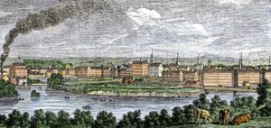 Textile Mills along the Merrimack and Concord Rivers by Unbekannter Künstler