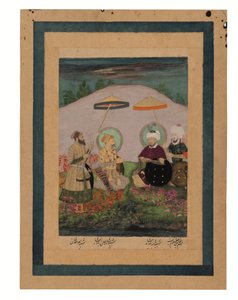 The Mughal emperor Shah Jahan with his ancestor Timur by Unbekannter Künstler