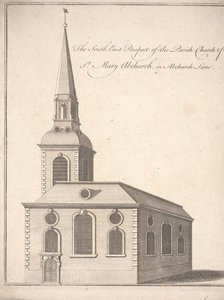 The South East Prospect of the Parish Church of St. Mary Abchurch, in Abchurch Lane