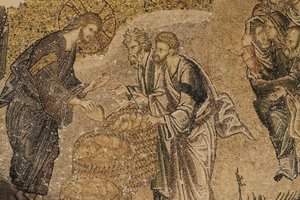 The Multiplication of Loaves, Mosaic by Unbekannt