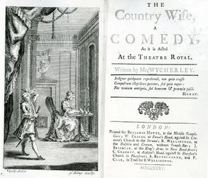 Title Page of the Script for The Country Wife at the Royal Theatre by Unbekannt