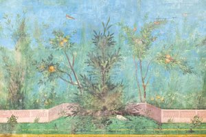 Triclinium of the house of Livia, fresco, 20 - 10 BC, national museum of Rome, Rome, Italy