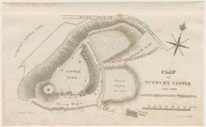 Tutbury Castle: Plan: Engraving (c.1832) by Unbekannt