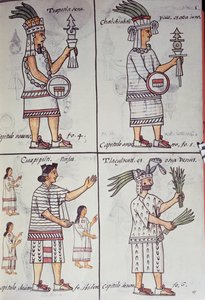 Tzapotlatena, Chalchiuhtlatonal, Cioapipitli and Tliltecuhtli, Florentine Codex, General History of the Things of New Spain, Aztec by William M. Timlin