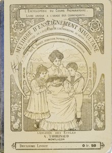 A Mother Reading to Her Children - Cover - Method of Simultaneous Teaching of Reading, Writing, Spelling, Drawing, and Arithmetic by L. Angot, Primary Inspector, Officer of Public Instruction and F. Cagne, Public School Teacher by Unbekannt