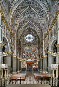 View of the nave and the counterfacade with the 