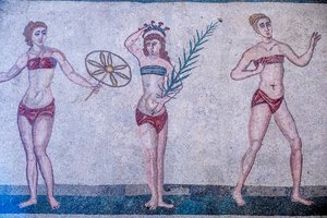 Villa Romana del Casale, Piazza Armerina, Sicily, Italy. Mosaic