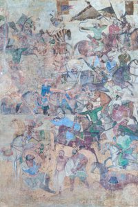 Wall paintings at Qeysarieh portal, Naqsh-e Jahan Imam square, Esfahan, Iran