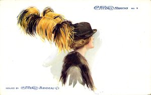 Woman Wearing a Hat with Ostrich Feather by Unbekannter Künstler
