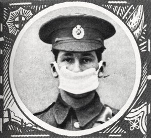 World War One - Man Wearing a Cotton Pad Respirator by Unbekannter Künstler