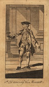 Young gentleman dancing the minuet in a ballroom with columns by Unbekannt