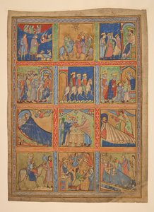 A series of 24 miniatures from the Life of Christ; Seven cuttings from illuminated manuscripts. 12th century-15th century by Unbekannter Künstler