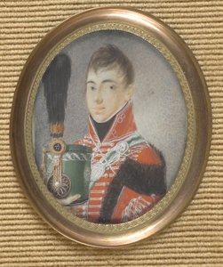 Austrian Officer with Cap and Plume in Hand