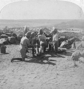 British Artillery in Action, South Africa, 2nd Boer War, 6 February 1900