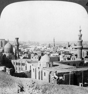 Cairo, Looking South West, Across the City to the Pyramids, Egypt