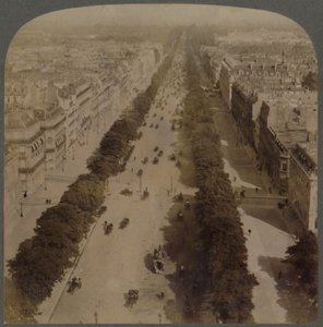Champs Elysees - from Arch of Triumph to Place de la Concorde, Paris, France, 1900