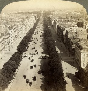 Champs Elysees from the Arc de Triomphe, Paris, France