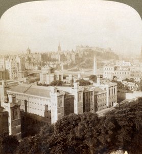 Edinburgh, from Calton Hill, S.W. to the Castle, Over Old Burial Ground, Scotland
