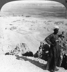 From the High Cliffs at Der-el-Bahri Across the Plain to Luxor, Thebes, Egypt, 1905 by Underwood and Underwood