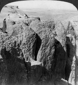Looking down the Nile from the western cliffs of Thebes, Egypt, 1905