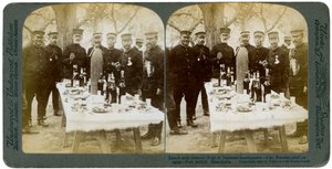 Lunch with General Nogi at Japanese Headquarters, Port Arthur, Manchuria by Underwood and Underwood
