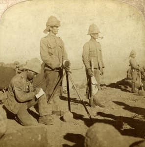 Signallers of the Yorkshire Regiment, New Zealand Hill, South Africa, Boer War, 1900 by Underwood and Underwood