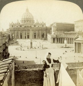 St Peters Square and Basilica and the Vatican, Rome, Italy