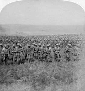 The Gallant Guards Brigade Marching on Brandfort, Boer War, South Africa, 1901