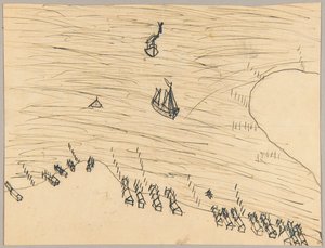 Boats and Coastline by Unidentified