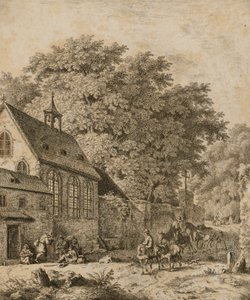Landscape with Church and Peasants by Unidentified