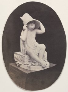 Statue of a Youth in Large Hat from a John R. Johnston album, before 1857 by Unidentified Photographer.