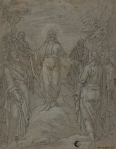 Christ and the Apostles (recto); Sketch of a Nativity Scene (verso) by Unknown