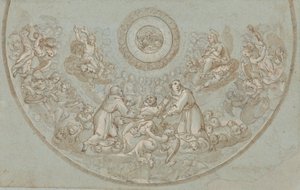Design for an Apse with Franciscan Friars and Groups of Angels by Unknown
