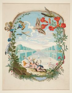 Fairy scene with hummingbirds and fairies by Unknown