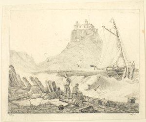 Harbor with Old Castle by Unknown