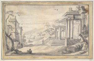 Italianate Landscape with Imaginary Villa by Unknown
