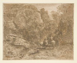 Horseman in the Forest and Traveler on Foot by Unknown