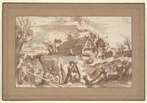 Landscape with Farmhouse by Unknown