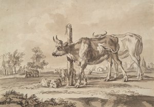 Meadow with Cows and Sheep by Unknown
