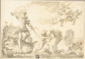 Neptune Riding His Chariot in the Sea by Unknown