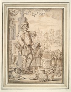 Peasant Man and Child at Market