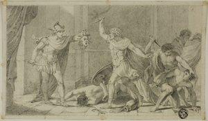 Perseus Confronting Phineas and his Followers with Head of Medusa by Unknown
